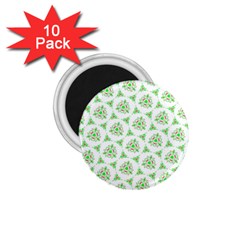 Sweet Doodle Pattern Green 1.75  Magnets (10 pack) 