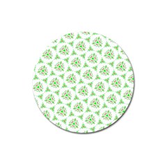 Sweet Doodle Pattern Green Magnet 3  (Round)