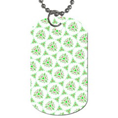 Sweet Doodle Pattern Green Dog Tag (One Side)