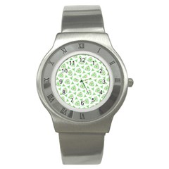 Sweet Doodle Pattern Green Stainless Steel Watches