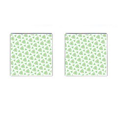 Sweet Doodle Pattern Green Cufflinks (Square)