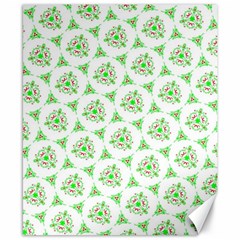 Sweet Doodle Pattern Green Canvas 8  x 10 