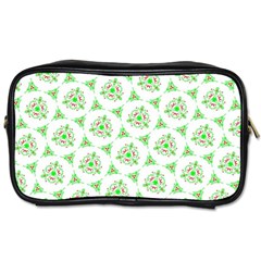 Sweet Doodle Pattern Green Toiletries Bags 2-Side