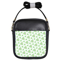 Sweet Doodle Pattern Green Girls Sling Bags