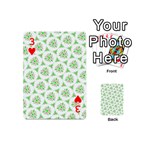 Sweet Doodle Pattern Green Playing Cards 54 (Mini)  Front - Heart3
