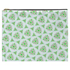 Sweet Doodle Pattern Green Cosmetic Bag (XXXL) 