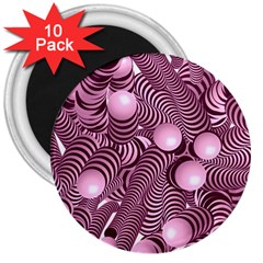 Doodle Fun Pink 3  Magnets (10 Pack)  by ImpressiveMoments