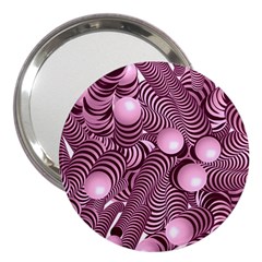 Doodle Fun Pink 3  Handbag Mirrors by ImpressiveMoments