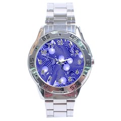 Doodle Fun Blue Stainless Steel Men s Watch by ImpressiveMoments