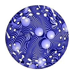 Doodle Fun Blue Ornament (Round Filigree) 