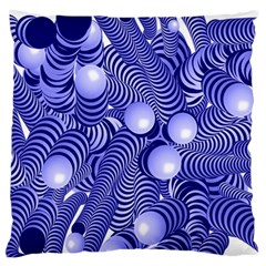Doodle Fun Blue Standard Flano Cushion Cases (One Side) 