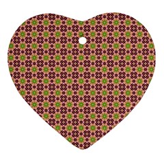 Cute Seamless Tile Pattern Gifts Heart Ornament (2 Sides) by GardenOfOphir