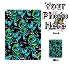 Bright Aqua, Black, And Green Design Playing Cards 54 Designs  by digitaldivadesigns