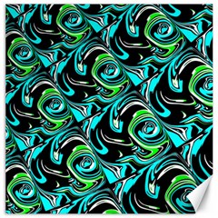 Bright Aqua, Black, And Green Design Canvas 16  X 16   by digitaldivadesigns