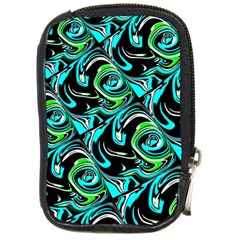 Bright Aqua, Black, And Green Design Compact Camera Cases by digitaldivadesigns