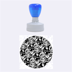 Bright Aqua, Black, And Green Design Rubber Round Stamps (medium) by digitaldivadesigns