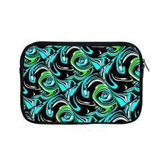 Bright Aqua, Black, And Green Design Apple Ipad Mini Zipper Cases by digitaldivadesigns