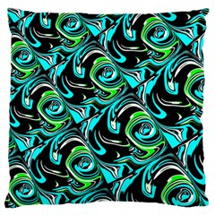 Bright Aqua, Black, And Green Design Standard Flano Cushion Cases (two Sides) 