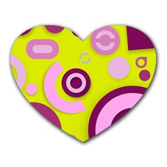 Florescent Yellow Pink Abstract  Heart Mousepads by OCDesignss