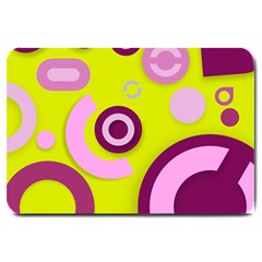 Florescent Yellow Pink Abstract  Large Doormat  by OCDesignss