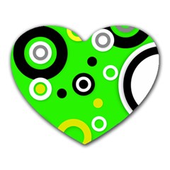 Florescent Green Yellow Abstract  Heart Mousepads by OCDesignss