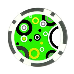 Florescent Green Yellow Abstract  Poker Chip Card Guards by OCDesignss