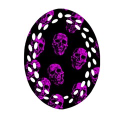 Purple Skulls  Oval Filigree Ornament (2-side) 
