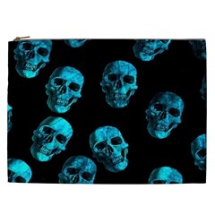 Skulls Blue Cosmetic Bag (xxl)  by ImpressiveMoments