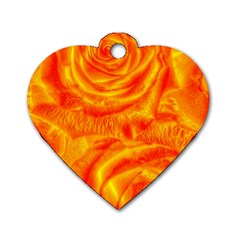 Gorgeous Roses, Orange Dog Tag Heart (One Side)