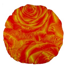 Gorgeous Roses, Orange Large 18  Premium Round Cushions