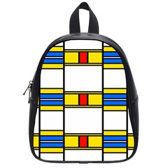 Colorful Squares And Rectangles Pattern School Bag (small) by LalyLauraFLM