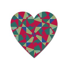 Shapes In Squares Pattern Magnet (heart) by LalyLauraFLM
