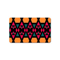 Rhombus And Other Shapes Pattern Magnet (name Card) by LalyLauraFLM