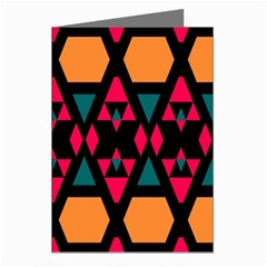 Rhombus And Other Shapes Pattern Greeting Cards (pkg Of 8) by LalyLauraFLM