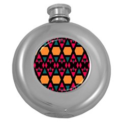 Rhombus And Other Shapes Pattern Hip Flask (5 Oz) by LalyLauraFLM