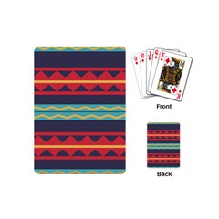 Rhombus And Waves Chains Pattern Playing Cards (mini) by LalyLauraFLM