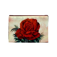 Red Rose #2 Cosmetic Bag (medium)  by ArtByThree