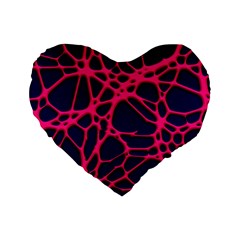 Hot Web Pink Standard 16  Premium Heart Shape Cushions by ImpressiveMoments