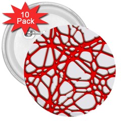 Hot Web Red 3  Buttons (10 Pack) 