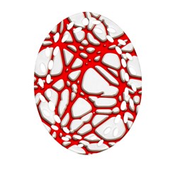 Hot Web Red Oval Filigree Ornament (2-side) 