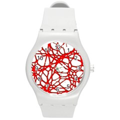 Hot Web Red Round Plastic Sport Watch (m) by ImpressiveMoments