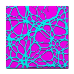 Hot Web Turqoise Pink Tile Coasters