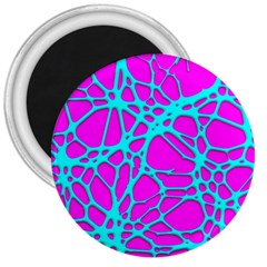 Hot Web Turqoise Pink 3  Magnets