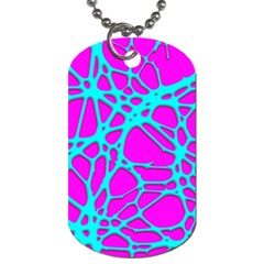 Hot Web Turqoise Pink Dog Tag (One Side)