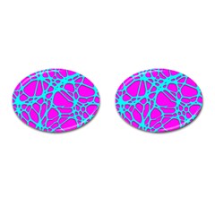 Hot Web Turqoise Pink Cufflinks (Oval)