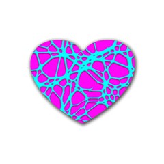 Hot Web Turqoise Pink Heart Coaster (4 pack) 