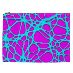 Hot Web Turqoise Pink Cosmetic Bag (XXL) 