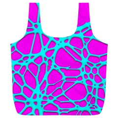 Hot Web Turqoise Pink Full Print Recycle Bags (L) 