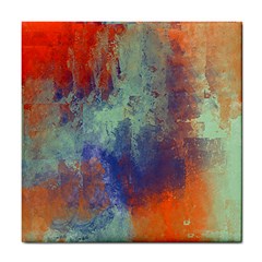 Abstract in Green, Orange, and Blue Tile Coasters