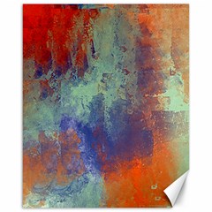 Abstract in Green, Orange, and Blue Canvas 16  x 20  